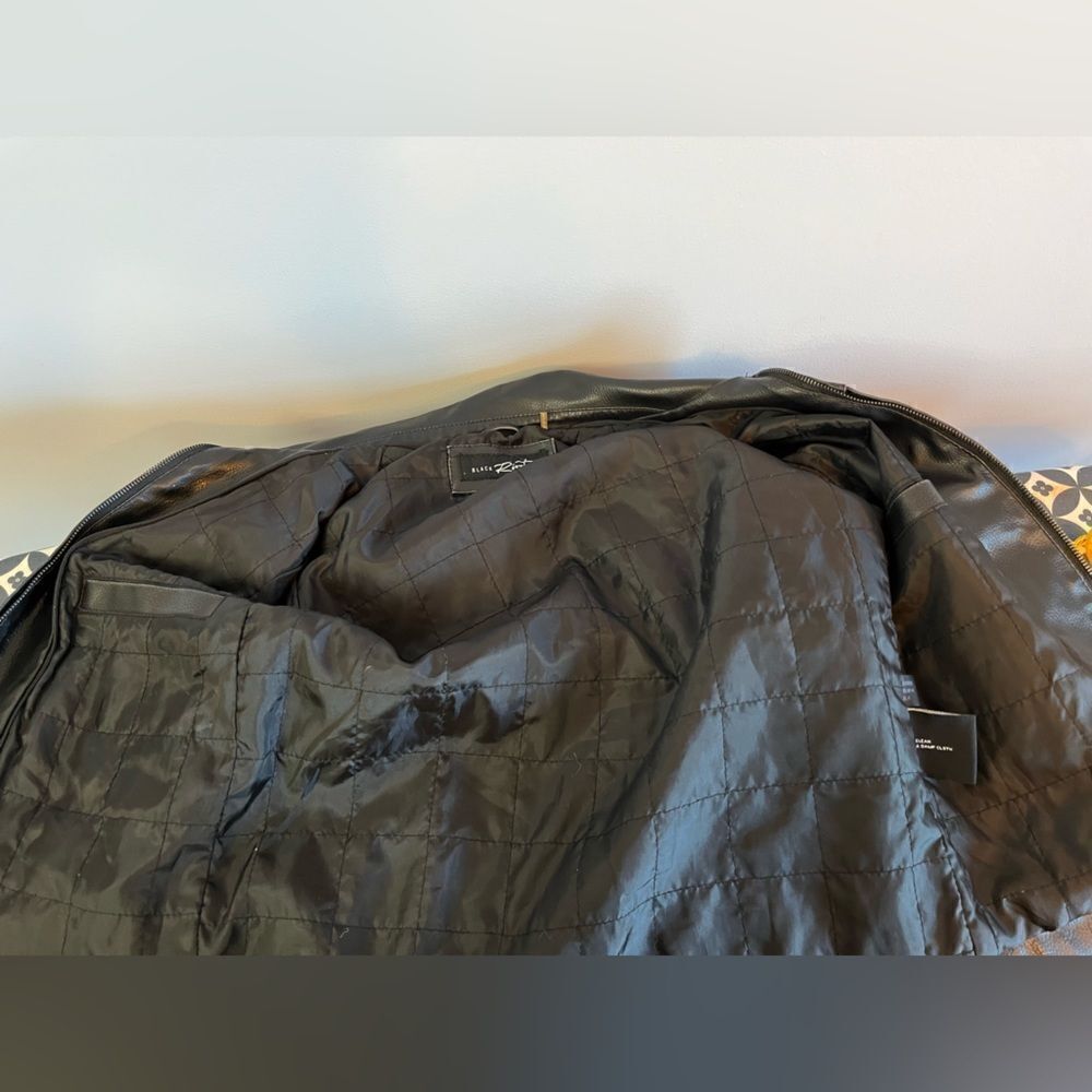Black Rivet Faux Leather Jacket Size M - Picture 10 of 12